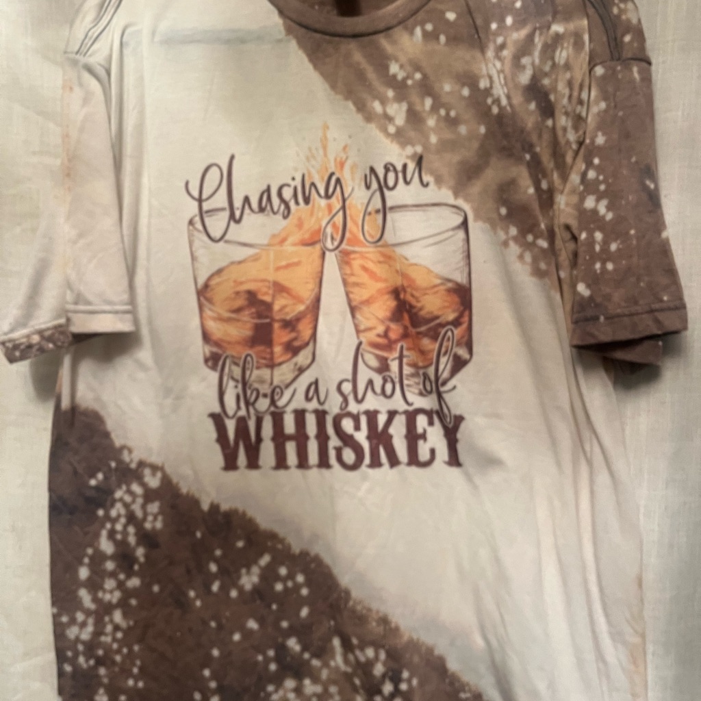 Gildan Tan And White Whiskey Graphic Tee
